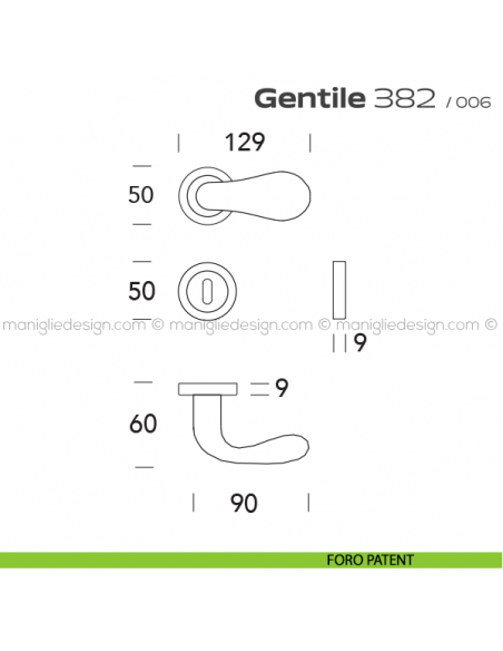 Maniglia per porta 382 Gentile Reguitti foro patent
