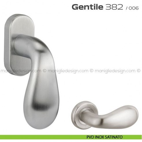 Maniglia per finestra martellina 382 Gentile Reguitti PVD inox satinato