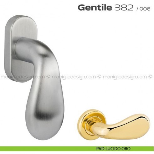 Maniglia per finestra martellina 382 Gentile Reguitti PVD lucido oro