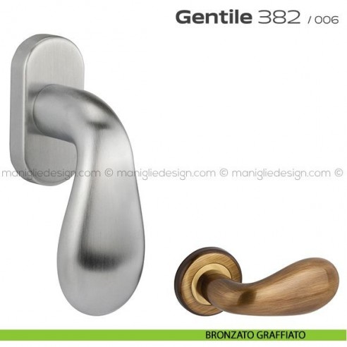 Maniglia per finestra martellina 382 Gentile Reguitti bronzato graffiato