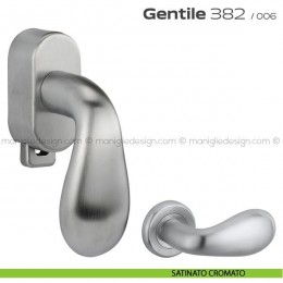 Maniglia per finestra DK con pulsante su placca 382 Gentile Reguitti 2