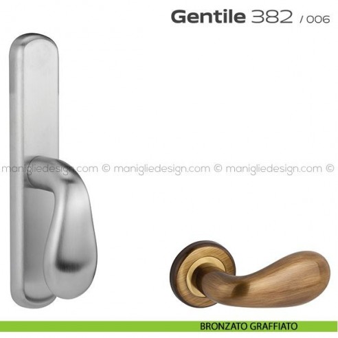 Maniglia per finestra cremonese 382 Gentile Reguitti bronzato graffiato