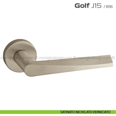 Maniglia per porta Golf J15 Reguitti con rosetta tonda satinato nichelato verniciato