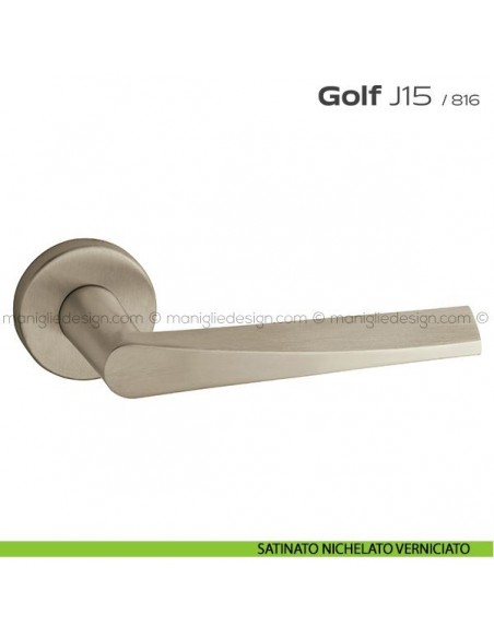 Maniglia per porta Golf J15 Reguitti con rosetta tonda satinato nichelato verniciato