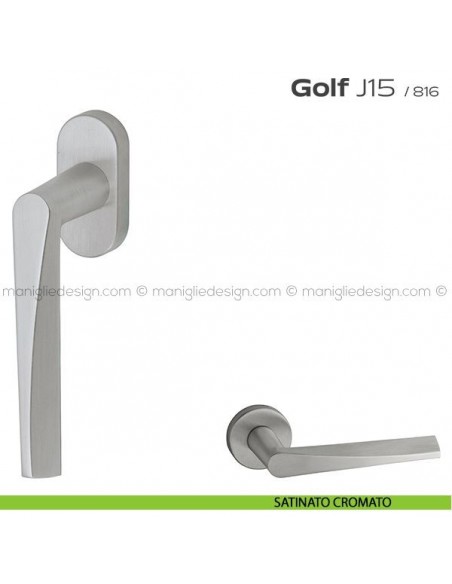 Maniglia martellina DK per finestra Golf J15 Reguitti satinato cromato