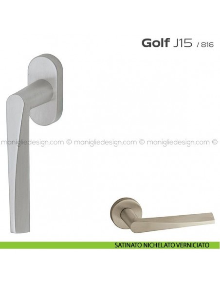 Maniglia martellina DK per finestra Golf J15 Reguitti satinato nichelato verniciato