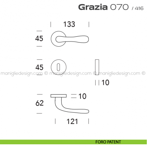 Maniglia per porta 070 Grazia Reguitti foro patent