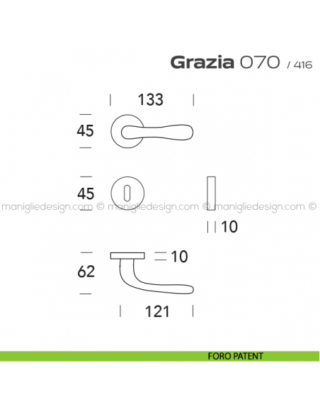 Maniglia per porta 070 Grazia Reguitti foro patent