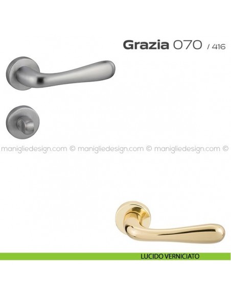 Maniglia per porta con nottolino 070 Grazia Reguitti lucido verniciato