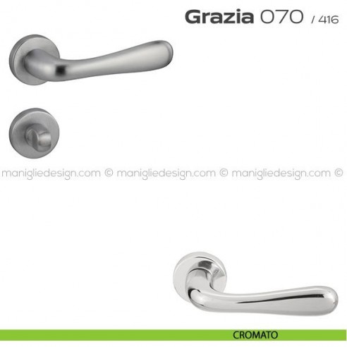 Maniglia per porta con nottolino 070 Grazia Reguitti cromato
