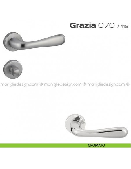 Maniglia per porta con nottolino 070 Grazia Reguitti cromato