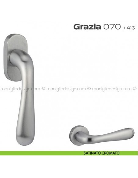 Maniglia per finestra martellina 070 Grazia Reguitti satinato cromato