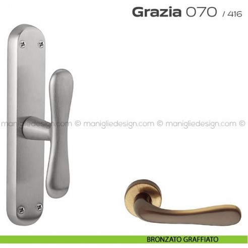 Maniglia per finestra cremonese 070 Grazia Reguitti bronzato graffiato
