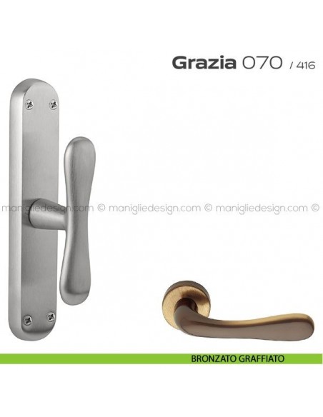 Maniglia per finestra cremonese 070 Grazia Reguitti bronzato graffiato