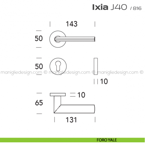 Maniglia per porta J40 Ixia T. Reguitti foro yale