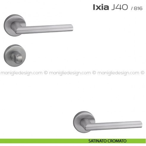 Maniglia per porta con nottolino J40 Ixia T. Reguitti satinato cromato