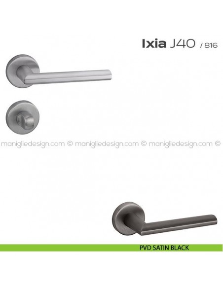 Maniglia per porta con nottolino J40 Ixia T. Reguitti PVD satin black
