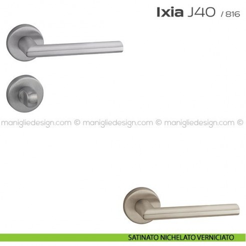 Maniglia per porta con nottolino J40 Ixia T. Reguitti satinato nichelato verniciato
