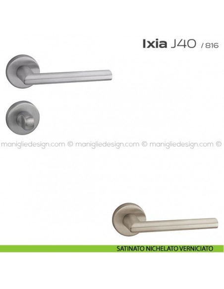 Maniglia per porta con nottolino J40 Ixia T. Reguitti satinato nichelato verniciato