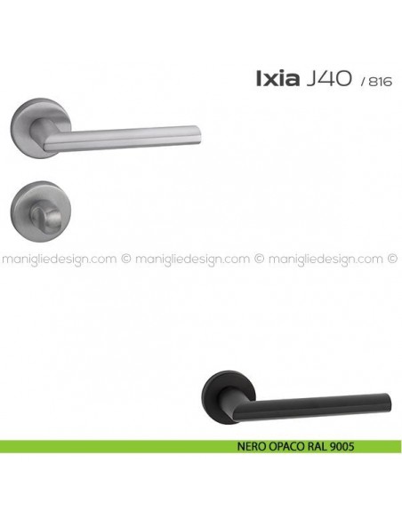 Maniglia per porta con nottolino J40 Ixia T. Reguitti nero opaco RAL 9005