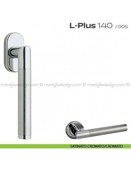 Maniglia per finestra martellina 140 L-Plus Reguitti satinato cromato/cromato