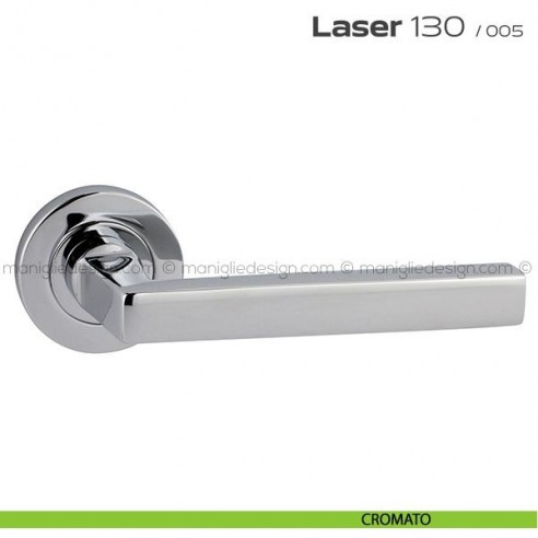 Maniglia per porta Laser 130 Reguitti con rosetta tonda cromato