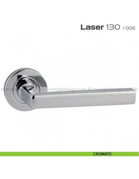 Maniglia per porta Laser 130 Reguitti con rosetta tonda cromato
