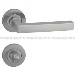 Maniglia per porta con nottolino Laser 130 Reguitti con rosetta tonda