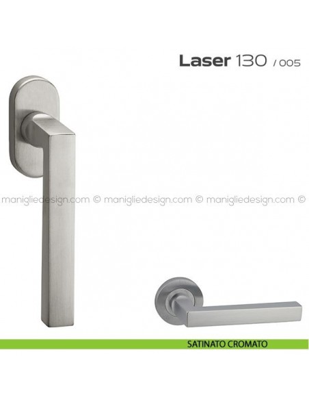 Maniglia martellina DK per finestra Laser 130 Reguitti satinato cromato