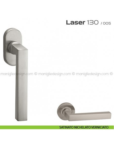 Maniglia martellina DK per finestra Laser 130 Reguitti satinato nichelato verniciato