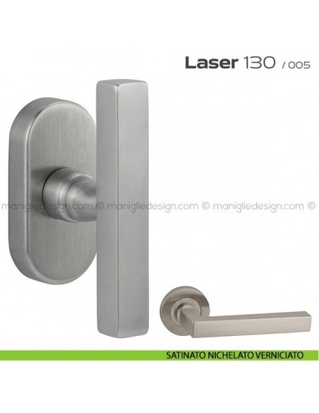 Maniglia martellina DK per finestra impugnatura a T Laser 130 Reguitti satinato nichelato verniciato