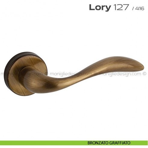 Maniglia per porta 127 Lory Reguitti bronzato graffiato