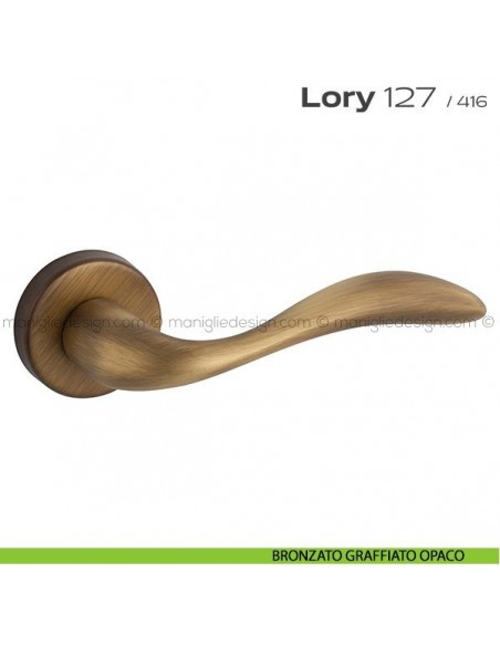 Maniglia per porta 127 Lory Reguitti bronzato graffiato opaco