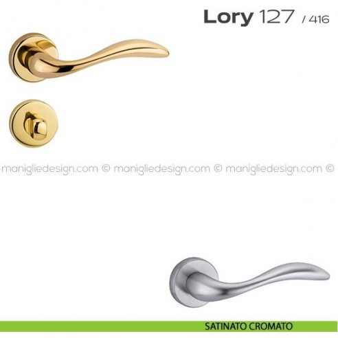 Maniglia per porta con nottolino 127 Lory Reguitti satinato cromato