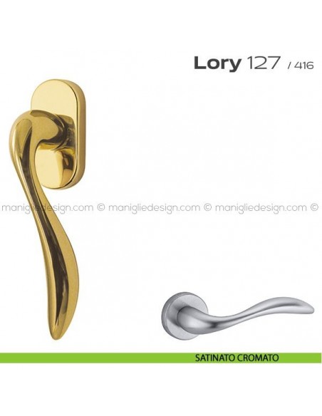 Maniglia per finestra martellina 127 Lory Reguitti satinato cromato