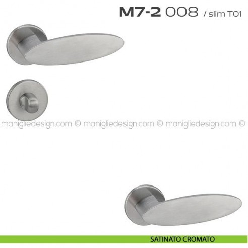 Maniglia per porta con nottolino 008 M7-2 Reguitti satinato cromato