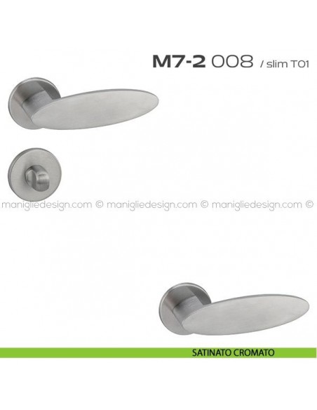 Maniglia per porta con nottolino 008 M7-2 Reguitti satinato cromato