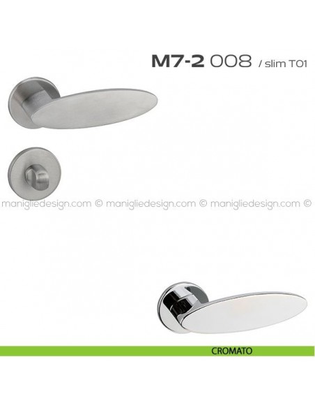 Maniglia per porta con nottolino 008 M7-2 Reguitti cromato