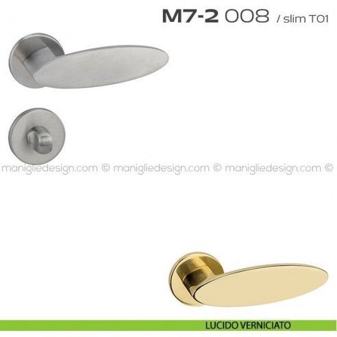 Maniglia per porta con nottolino 008 M7-2 Reguitti lucido verniciato