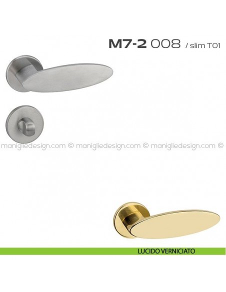 Maniglia per porta con nottolino 008 M7-2 Reguitti lucido verniciato