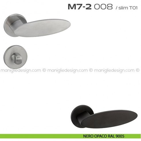 Maniglia per porta con nottolino 008 M7-2 Reguitti nero opaco RAL 9005