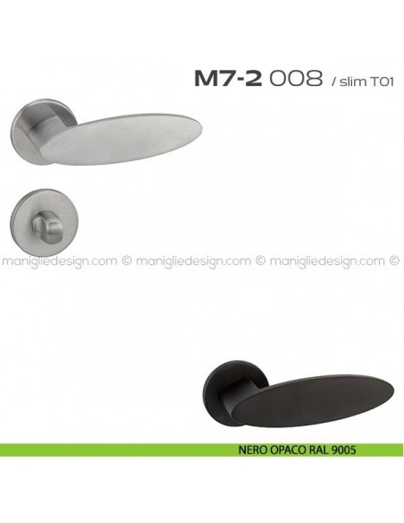 Maniglia per porta con nottolino 008 M7-2 Reguitti nero opaco RAL 9005