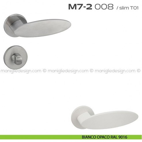 Maniglia per porta con nottolino 008 M7-2 Reguitti bianco opaco RAL 9016