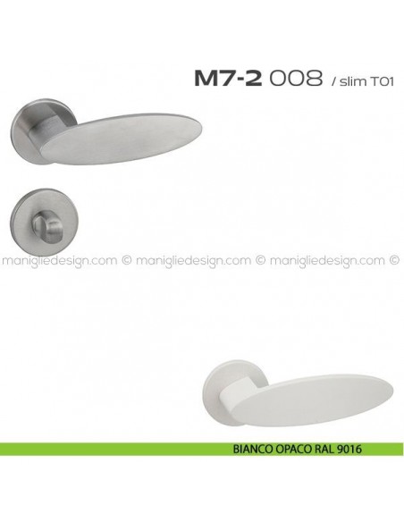 Maniglia per porta con nottolino 008 M7-2 Reguitti bianco opaco RAL 9016