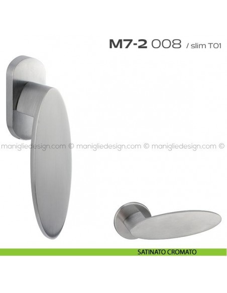 Maniglia per finestra martellina 008 M7-2 Reguitti satinato cromato
