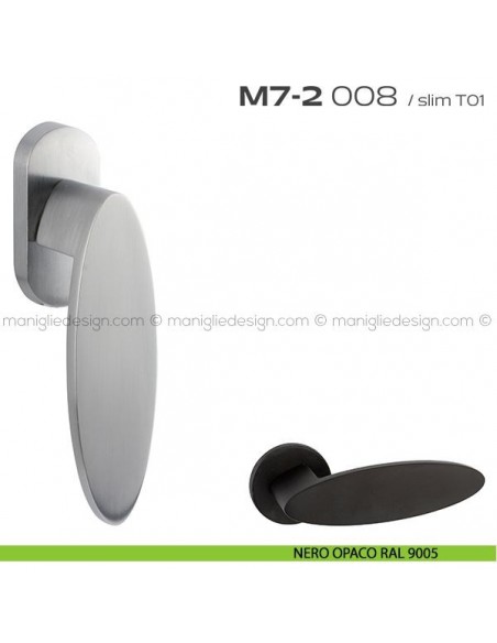 Maniglia per finestra martellina 008 M7-2 Reguitti nero opaco RAL 9005