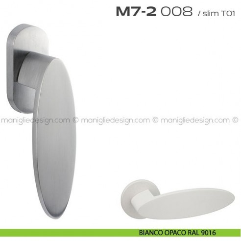 Maniglia per finestra martellina 008 M7-2 Reguitti bianco opaco RAL 9016