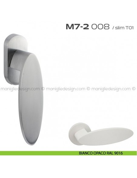 Maniglia per finestra martellina 008 M7-2 Reguitti bianco opaco RAL 9016
