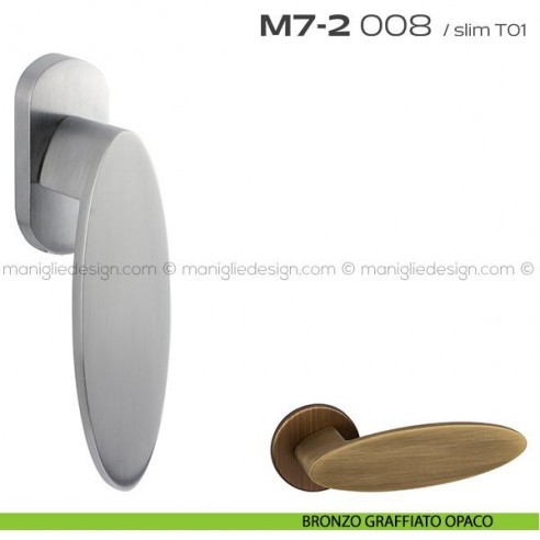 Maniglia per finestra martellina 008 M7-2 Reguitti bronzo graffiato opaco