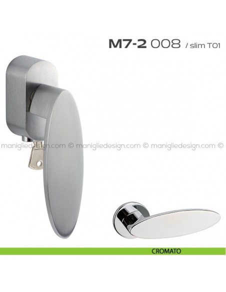 Maniglia per finestra martellina DK con chiave 008 M7-2 Reguitti cromato